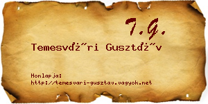 Temesvári Gusztáv névjegykártya