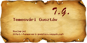 Temesvári Gusztáv névjegykártya
